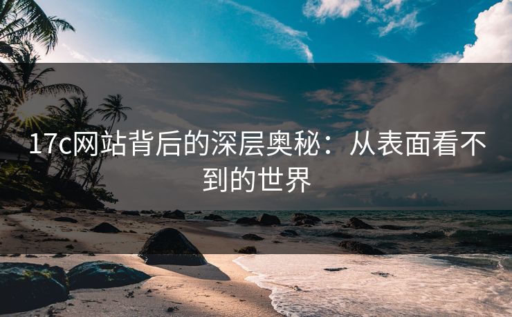 17c网站背后的深层奥秘：从表面看不到的世界  第1张