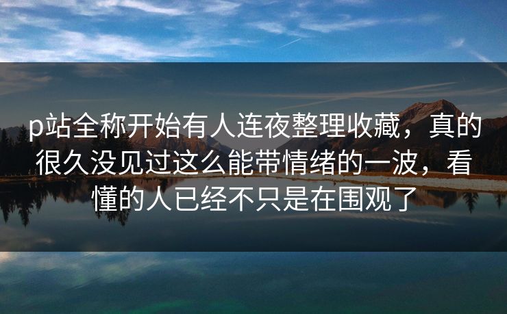 p站全称开始有人连夜整理收藏，真的很久没见过这么能带情绪的一波，看懂的人已经不只是在围观了  第1张