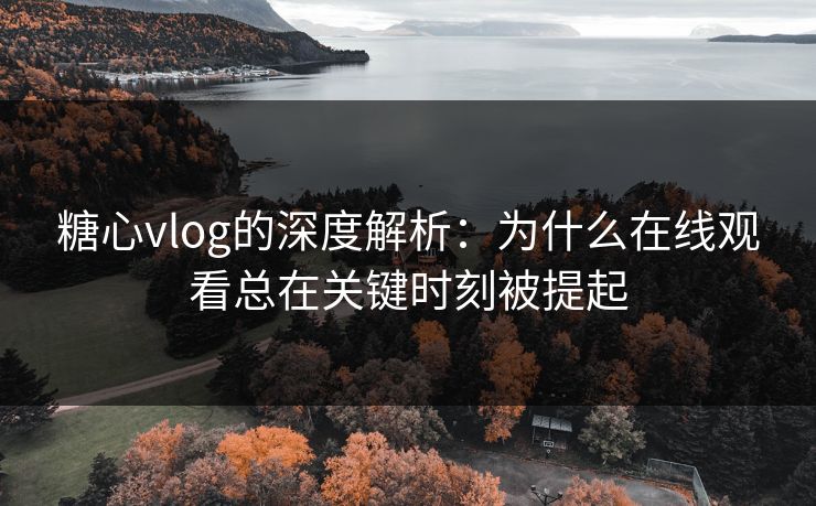 糖心vlog的深度解析：为什么在线观看总在关键时刻被提起