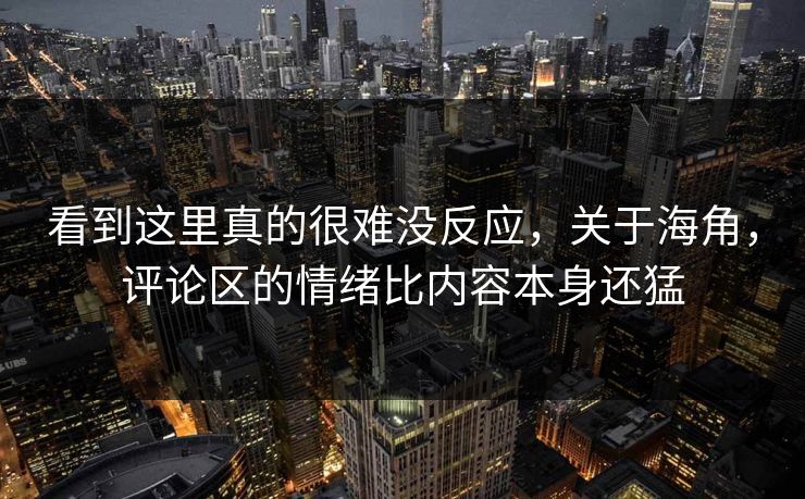 看到这里真的很难没反应,关于海角,评论区的情绪比内容本身还猛 第1张 看到这里真的很难没反应,关于海角,评论区的情绪比内容本身还猛 第1张